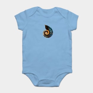 Nautilus shell, ocean, digital graphic Baby Bodysuit